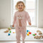 JF 2 PC Baby Pink Happy Mood Autumn & Winter Terry Fabric Track Suit, Sweatshirt and Trouser Set TS6418B